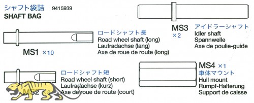 Shaft bag (MS1-MS4) for Tamiya King Tiger (56018)