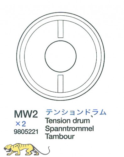 Tension Drum (MW2 x2) for Tamiya King Tiger (56018) 1:16