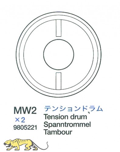 Spanntrommel Kettenspanner (MW2 x2) für Tamiya 56018