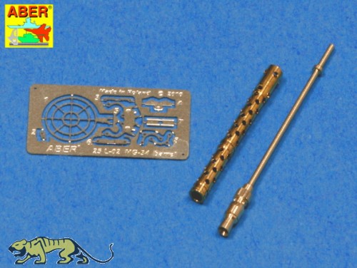 MG34 Barrel, brass turned, incl. photo-etched parts - 1:24 / 1:25