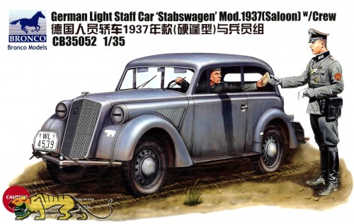Leichter Stabswagen der Wehrmacht - Modell 1937 mit Figuren - 1:35