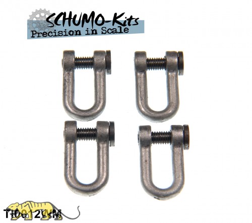 Towing Shackles Tiger I - 1/16 (4 pcs with flathead bolt)