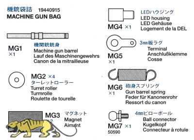 Maschinengewehrbeutel (MG1 - MG7) für Tamiya KV-2 (56030) 1:16