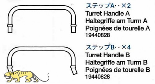 Turmgriff A (x2) und B (x4)  für Tamiya KV-2 (56030) 1:16