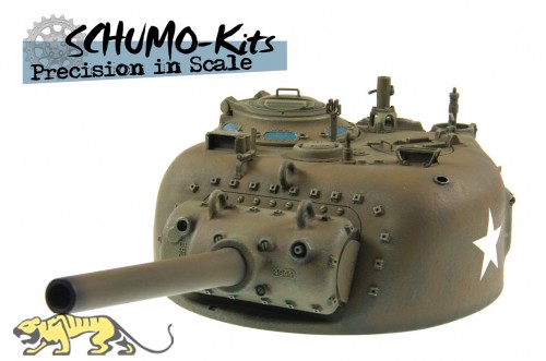 105mm Howitzer Super Detail Turm für Tamiya M4A3E8 Sherman - 1:16