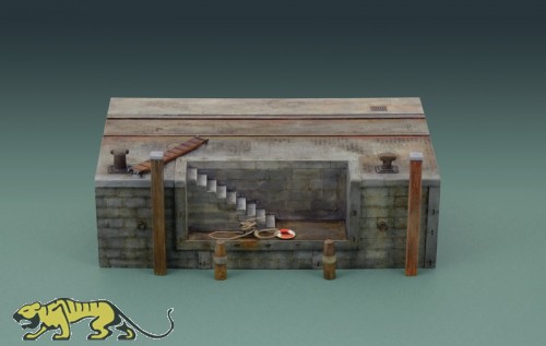 Dock mit Treppe / Kaimauer mit Treppe / Dock with Stairs - 30 cm - 1:35