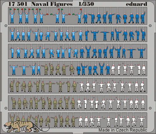 Fotogeätzte Marinefiguren vorbemalt - 1:350
