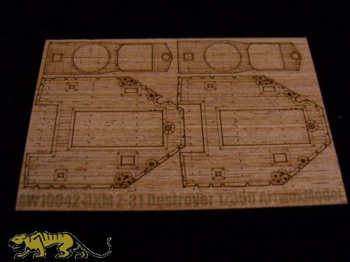 Holzdeck für 1:350 DKM Zerstörer Z-31 - Dragon 1054 - 1:350