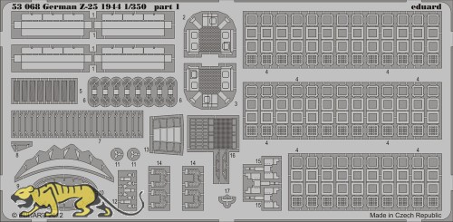 Photo-Etched Parts for 1/350 DKM Destroyer Z-25 - 1944 - Trumpeter 05321 - 1/350
