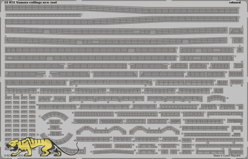 Photo-Etched Railings for 1/350 IJN Yamato - Tamiya 78025 - 1/350