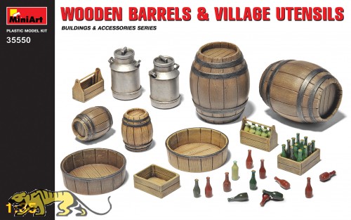 Wooden Barrels & Village Utensils - 1/35