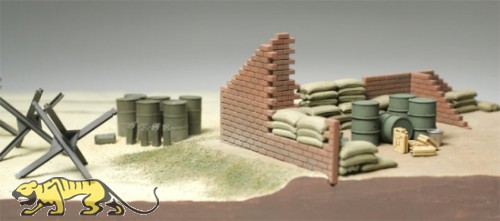 Brick Wall, Sand Bag and Barricade Set - 1/48