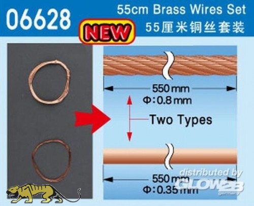 55 cm Brass Wire Set - two types - 1 pc. each