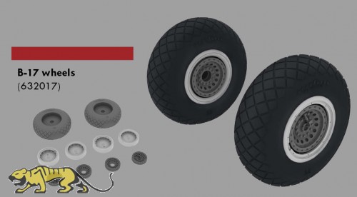 B-17G Räder / Wheels für HK-Models B-17G - 1:32