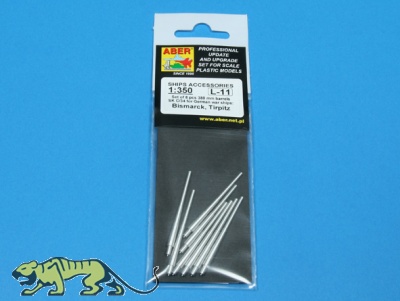 38cm Barrels for German Battleships Bismarck Class 8pcs - 1/350
