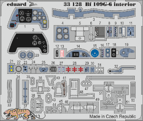PE Parts Cockpit Instruments for 1/32 Messerschmitt Bf109 G-6 - Revell - 1/32