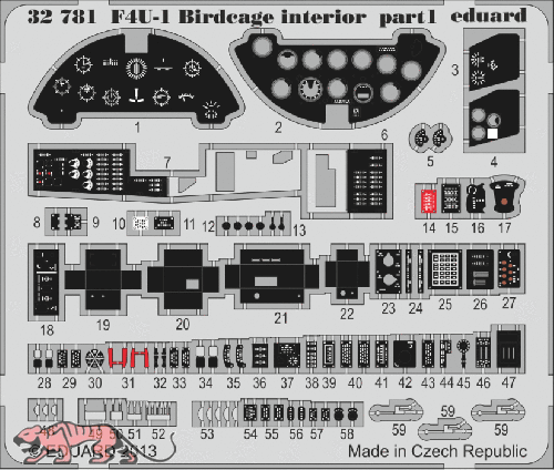 Photo-Etched Parts Interior for 1/32 F4U-1 Corsair - Tamiya 60324 - 1/32