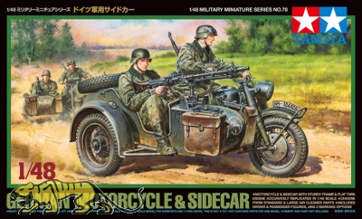 German Motorcycle with Sidecar - 1/48