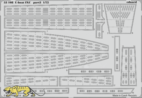 Fotoätzteile Part 3 für 1:72 DKM U-Boot Typ IX C - Revell 05114 - 1:72