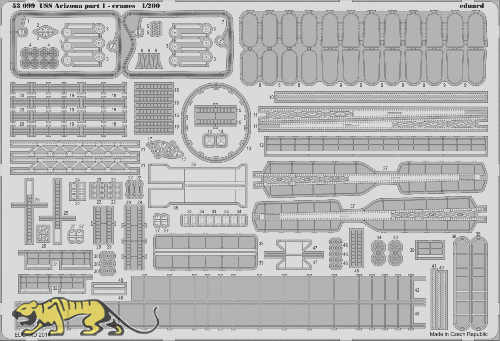 Photo-Etched Parts - Cranes for 1/200 USS Arizona  - Trumpeter 03701 - 1/200