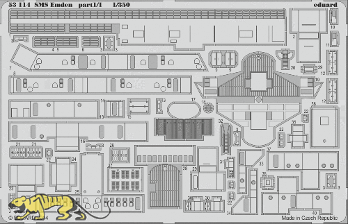 Fotoätzteile Part 1 für 1:350 SMS Emden - Revell 05500 - 1:350