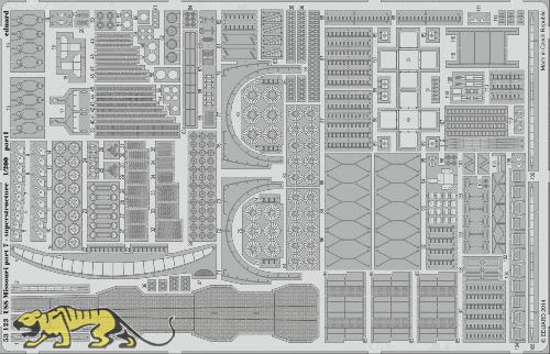 Photo-Etched Parts - Superstructure for 1/200 USS Missouri  - Trumpeter 03705 - 1/200