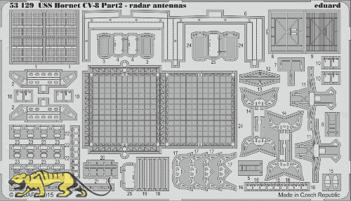 Fotoätzteile Radar-Antenne für 1:200 USS Hornet CV-8 - Merit 62001 - 1:200