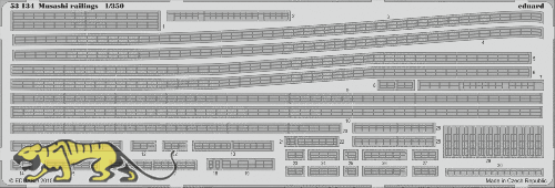 Fotoätzteile Reling für 1:350 IJN Musashi - Tamiya 78031 - 1:350