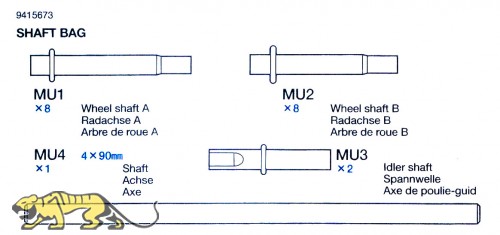 Achsenbeutel (MU1-MU4) für Tamiya Tiger I (56010) 1:16