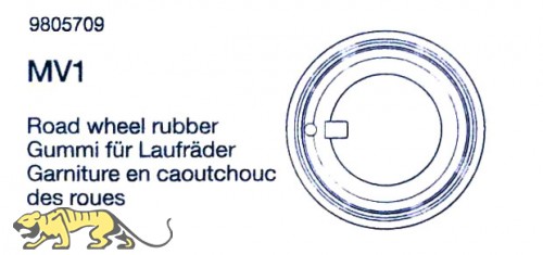 Road Wheel Rubber (MV1 x6) for Tamiya Tiger I (56010) 1:16