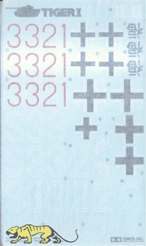Decal Bag for Tamiya Tiger I (56010) 1:16 Scale