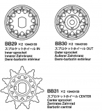 Sprocket Wheel (Inner, Outer, Center - BB29, BB30, BB31 x2) for Tamiya M551 Sheridan (56043) - 1/16