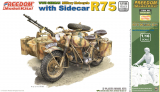 R75 mit Beiwagen - Deutsches Motorrad - mit Fahrerfigur - Special Edition - 1:16