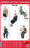 German sitting Civilians - 1930 - 1940s - 1/35
