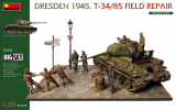 Dresden 1945 - T-34/85 & Besatzung - Field Repair - Big Set - Diorama - 1:35