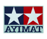 TAMIYA - Logo Sticker für Fenster / Spiegelverkehrt - Transparent - 168 x 242 mm