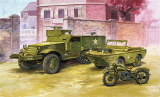 US M3 Half track & 1/4t Amphibian Vehicle + Motorcycle - 1:72