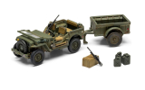 Willys MB Jeep with Trailer and 6 Pdr. Gun - 1:72