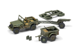 Willys MB Jeep with Trailer and 6 Pdr. Gun - 1:72