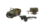 Willys MB Jeep with Trailer and 6 Pdr. Gun - 1:72