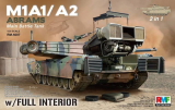 M1A1 / M1A2 Abrams Main Battle Tank with full interior - 2in1 - 1:35