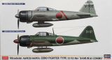 Mitsubishi A6M2b / A6M5c Zero Fighter Type 21/52 Hei - Samurai Combo - Rarität - 1:72