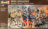WWI Infantry - German / British / French - 1914 - Figure Set - Vintage - 1/35