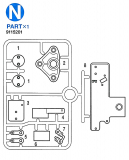 N-Parts (N1-N8) for Tamiya Jagdpanthter (56024) 1:16