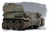 Russian T-34/85 Tank - Model 1944 Flattened Turret - 1/48