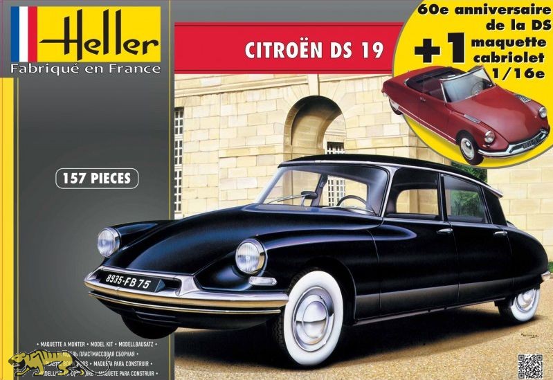 Heller Citroen DS 19 Cabrio Special Edition 85795 Model Building Set   Grey 