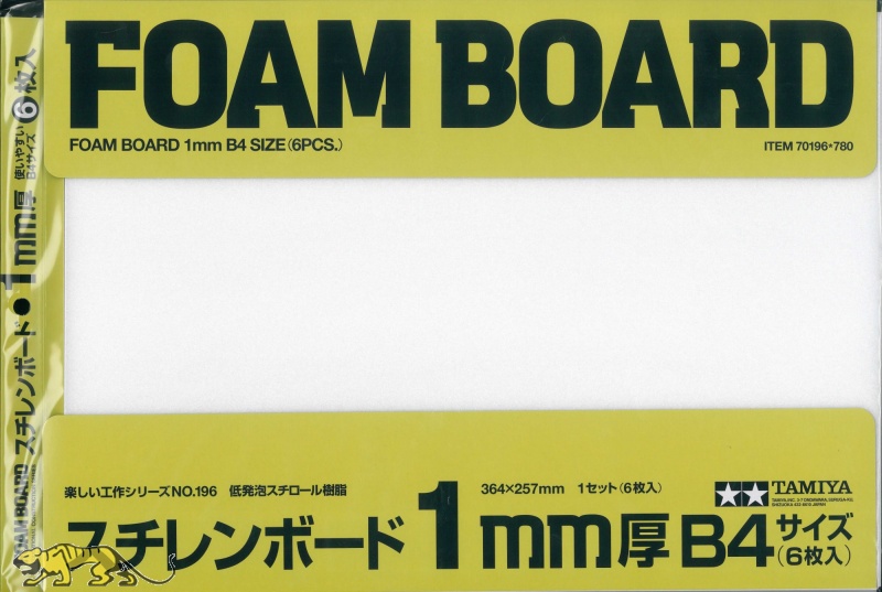 Foam Board 1mm B4 364 X 257mm Schaumstoffplatte 6 Stuck Tamiya 70196 Axels Modellbau Shop