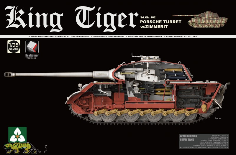 German King Tiger Porsche Turret With Zimmerit And Interior 1 35