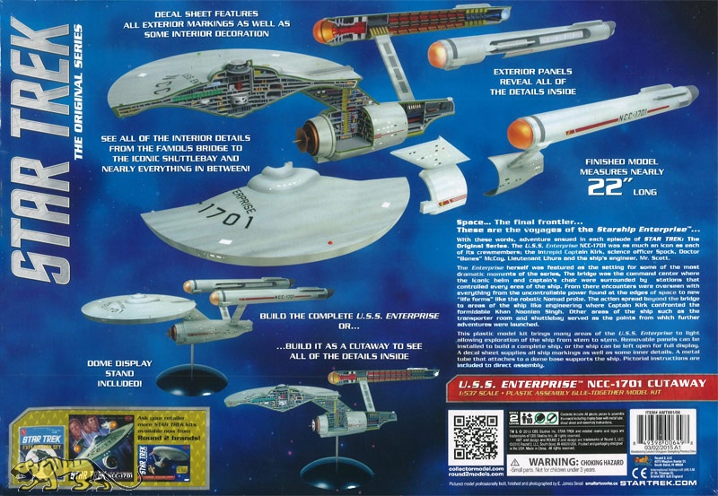 Star Trek TOS U.S.S Enterprise NCC-1701 Cutaway 1:537 AMT Model Kit AMT891 USS 