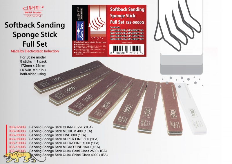 4 EA Infini BJD OOAK Premium Ultra Precision Soft Sanding Stick IPM-0400 